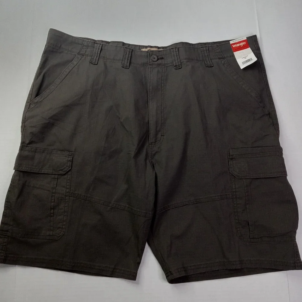 Wrangler Authentics Men's Classic Cargo Stretch Shorts Size 44 Green Ripstop